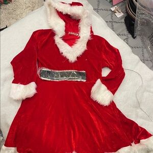 Red Santa Claus Kids Costume dress Christmas holiday 150 or 12 year size nwt